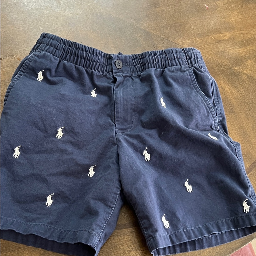 Polo by Ralph Lauren Navy Embroidered Kids Shorts